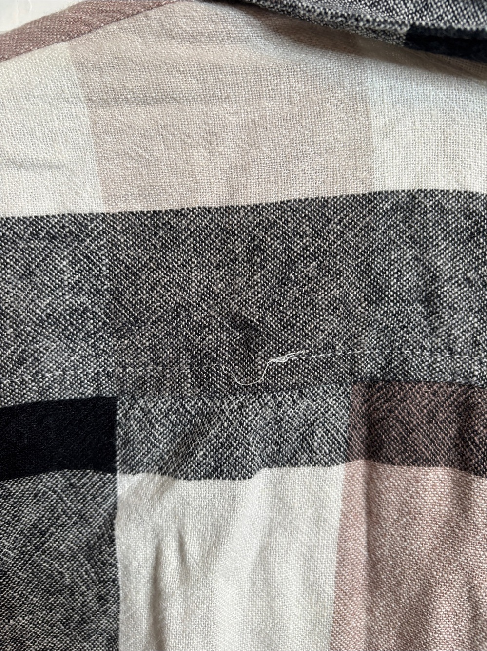 Soft Surroundings Black & Cream Plaid Button-Up sz M - Picture 5 of 11
